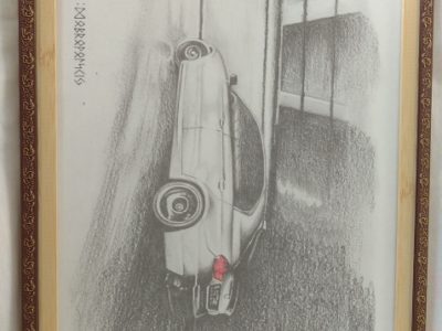 Картина, рисунок, А4,авто BMW 3