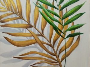 Картина маслом «Пальмовые листья» 55х90
